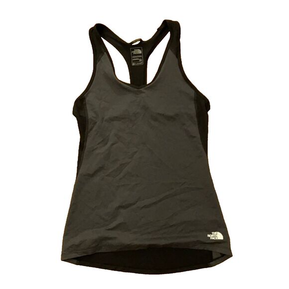 The North Face Black Gray FlashDry Tank Top Activewear Womens Small Workout - Picture 1 of 9